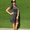 Vestido Encaje en contraste Liso Casual